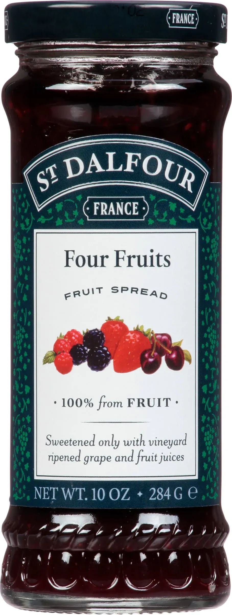 St. Dalfour Fruit Spread, Four Fruits - 10 oz