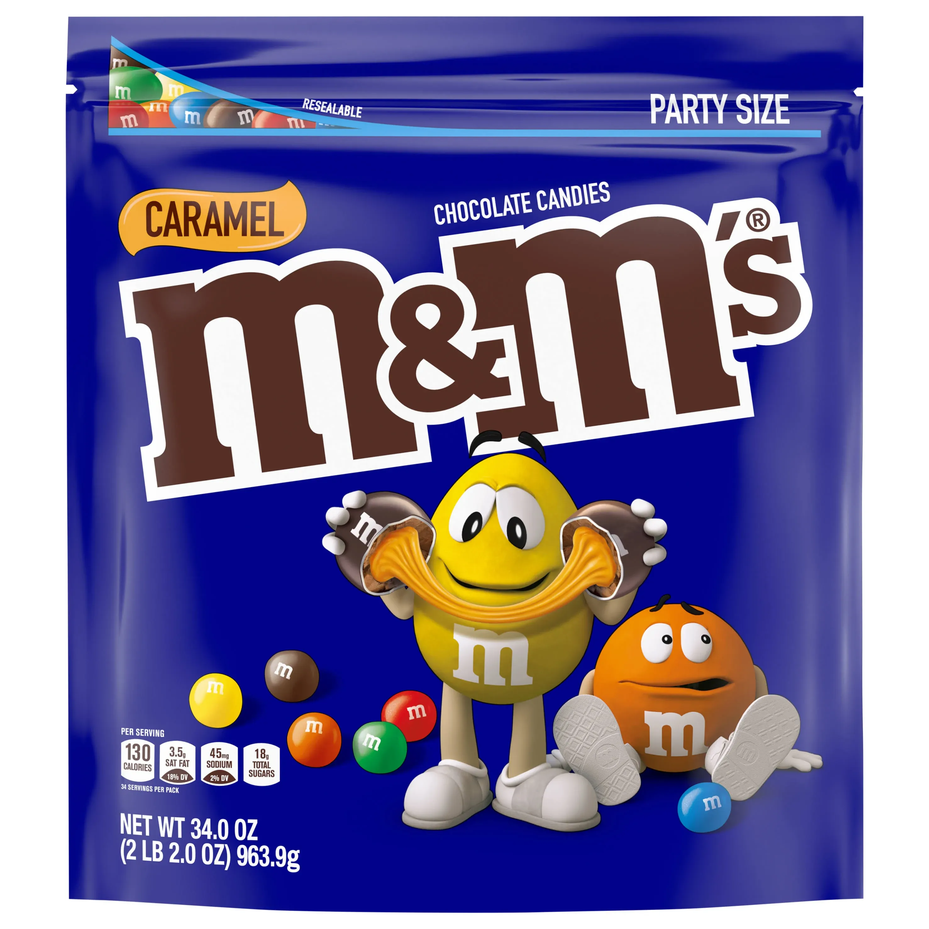 M&M's Caramel Chocolate Candies Party Size - 34-oz. Bag