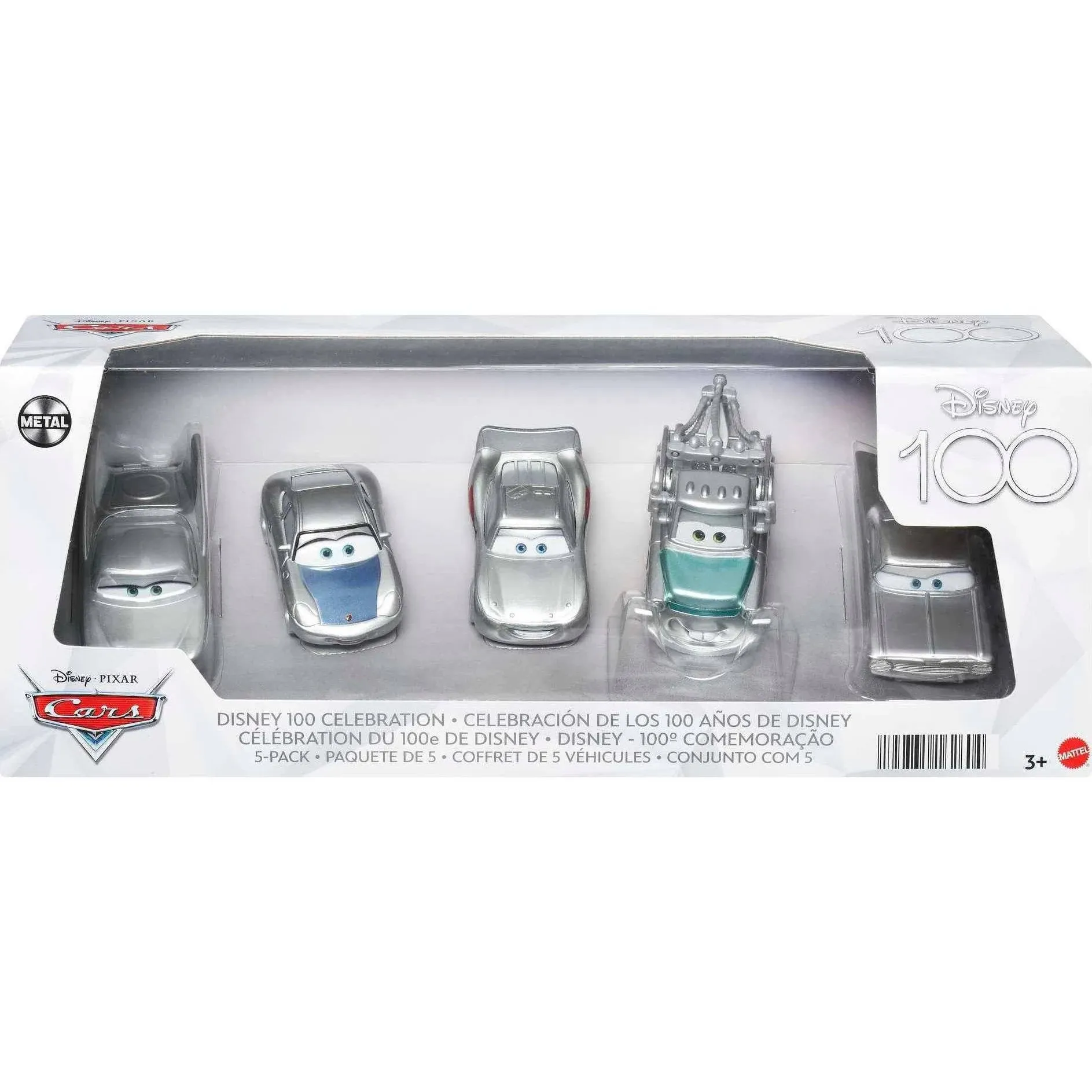 Disney 100 &amp; Pixar Cars Set of 5 Character NEW DIECAST METAL Damaged Box 