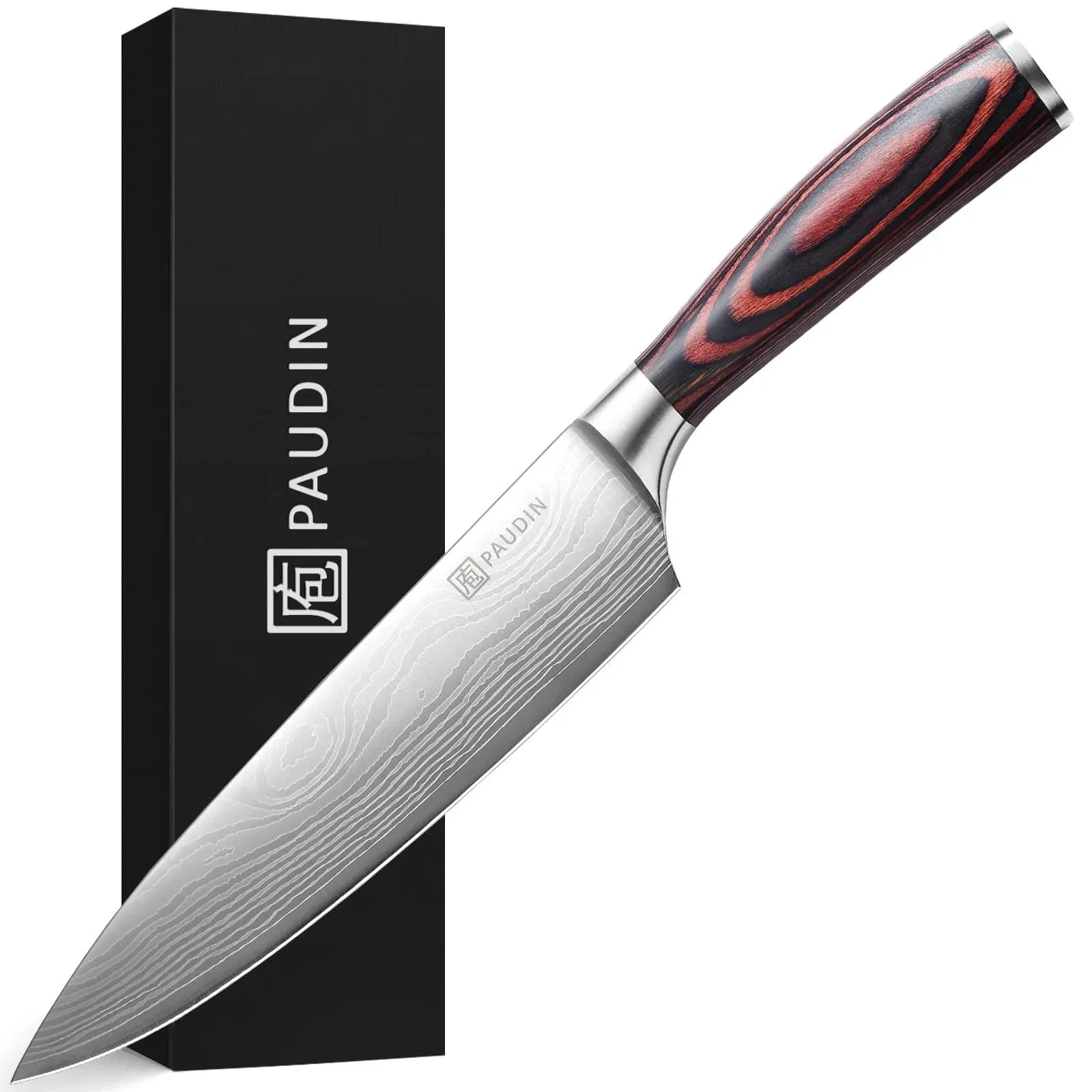 PAUDIN Chef Knife 8 Inch High Carbon Stainless Steel Sharp Kitchen Knife