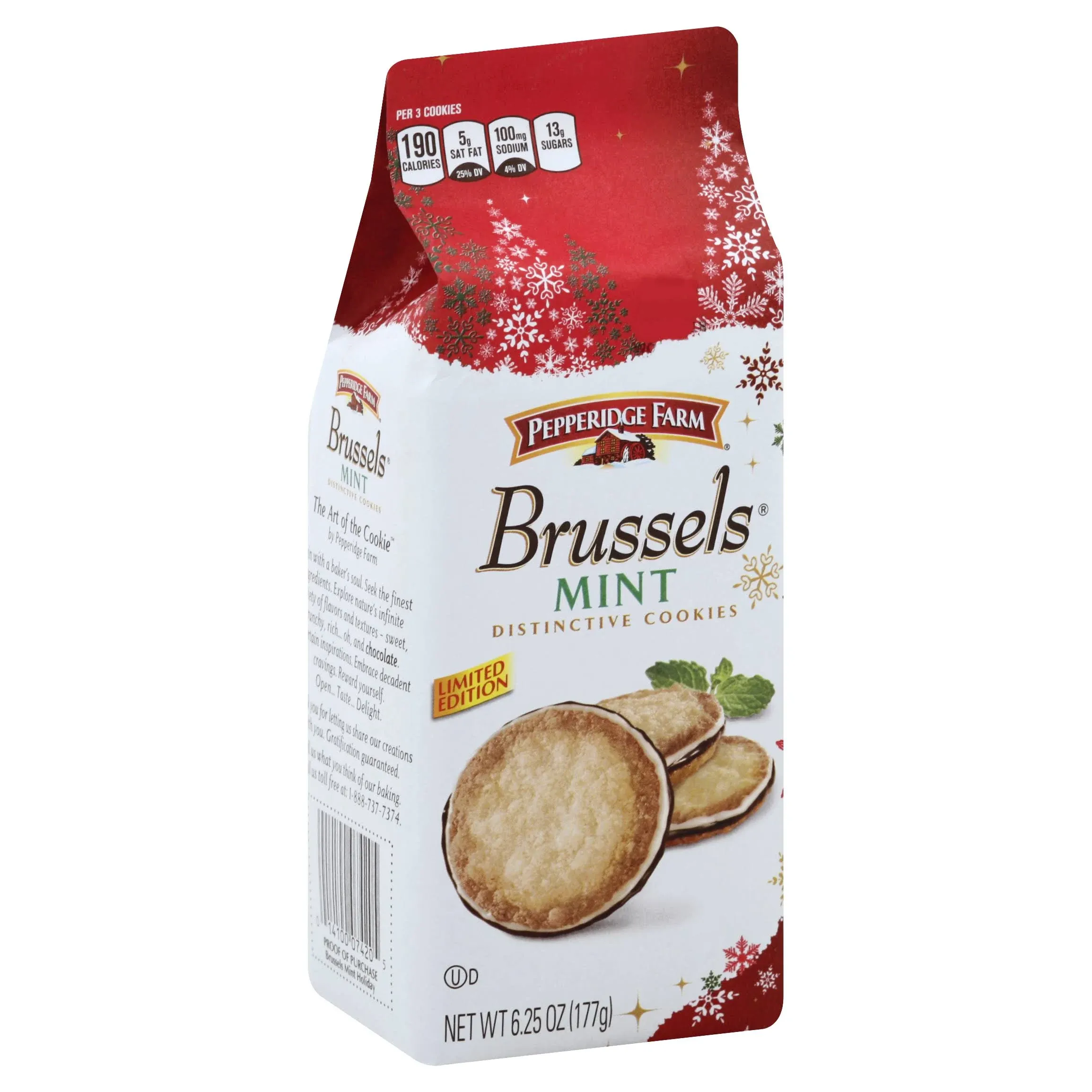 Pepperidge Farm Brussels Cookies Distinctive Mint 6.25 oz