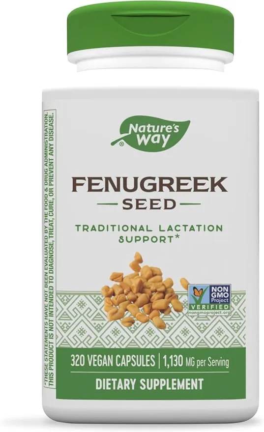 Nature's Way Fenugreek Seed, Promotes Healthy Lactation*, Non-GMO Project Verified, Vegan, 320 Capsules