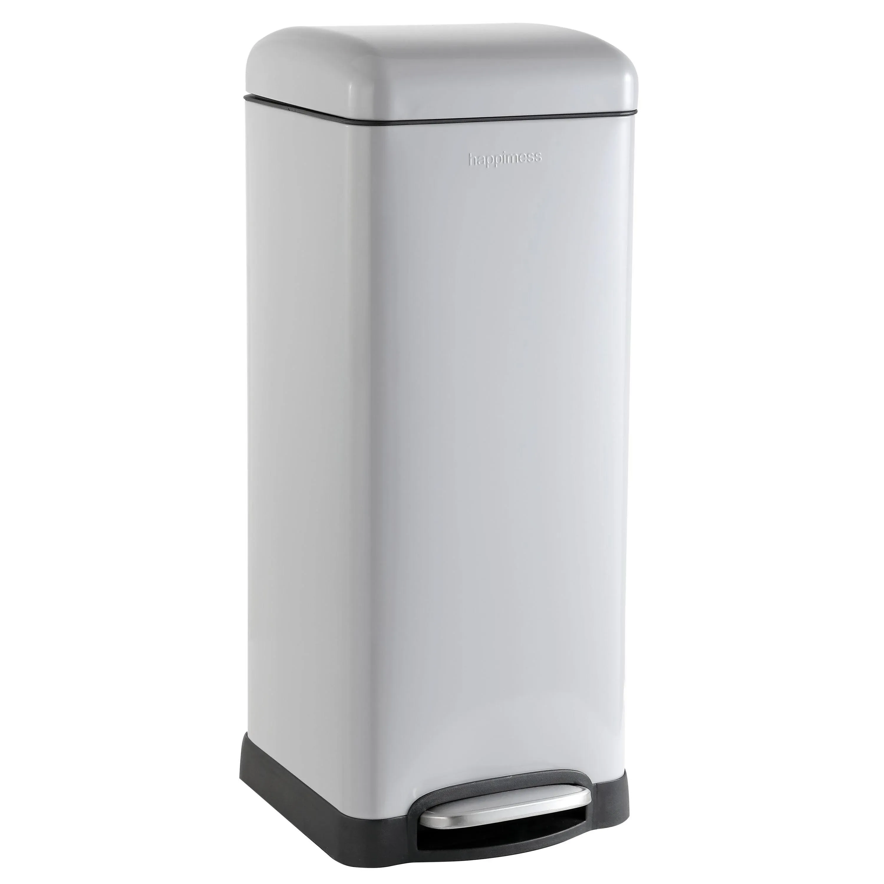 happimess Betty Retro 8-Gallon Step-Open Trash Can, Gray