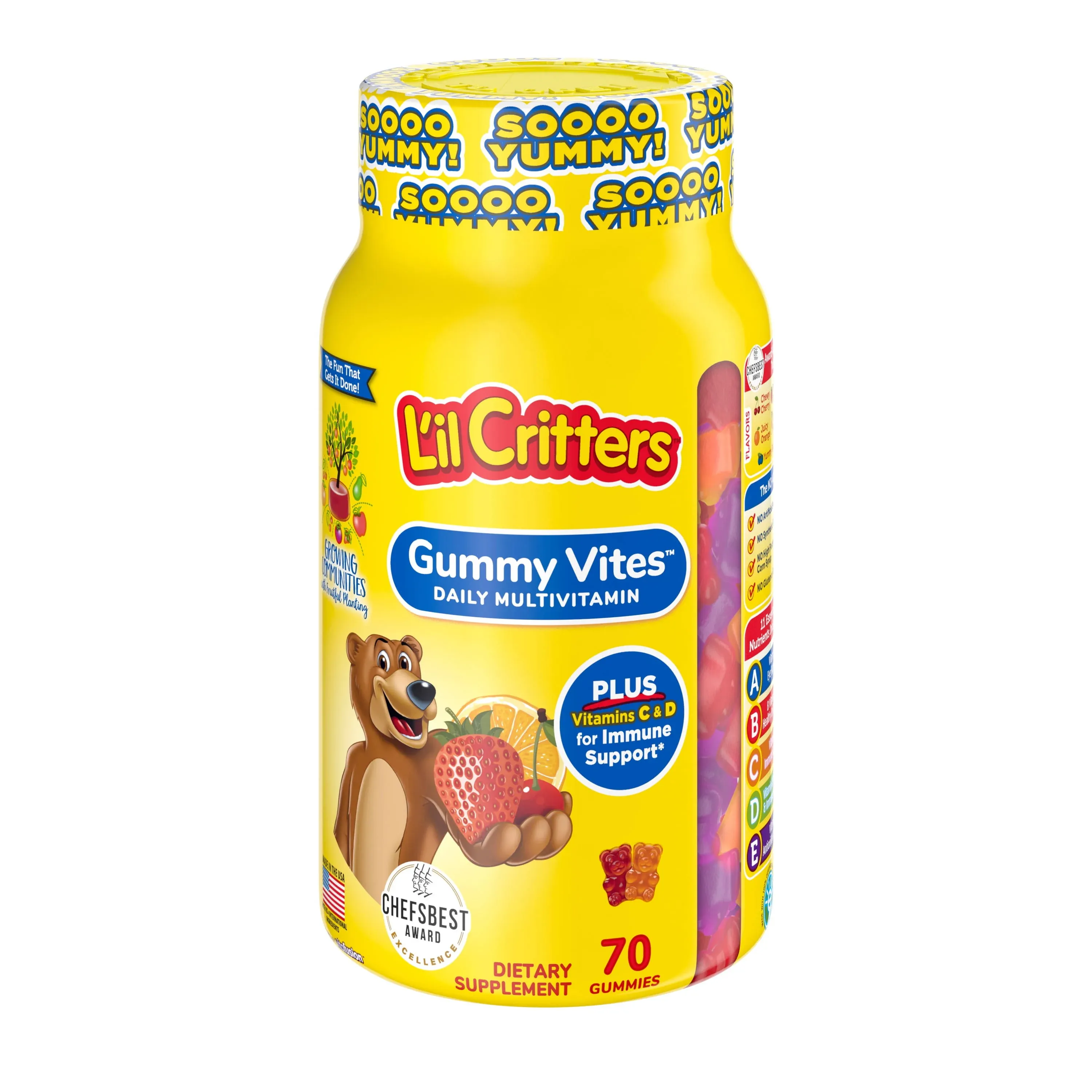 L'il Critters Gummy Vites Multivitamin/Mineral Supplement, Assorted Fruit - 70 count