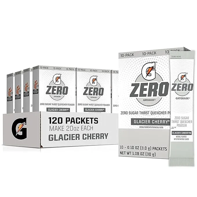 Gatorade G Zero Powder, Glacier Freeze, 0.10 oz Packets (120 Pack)