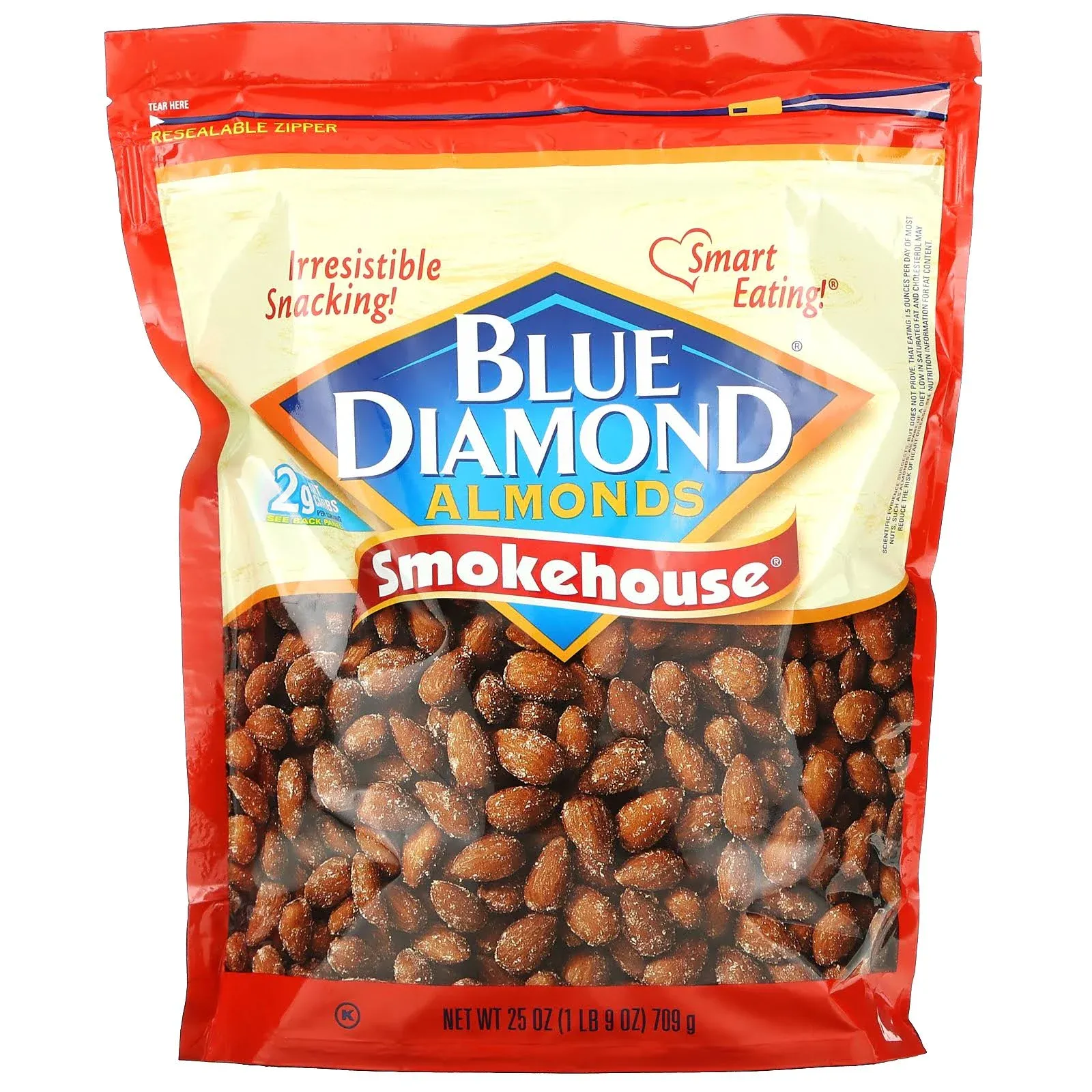 Blue Diamond Almonds Smokehouse Flavored Snack Nuts, 25 Oz Resealable Bag (Pack of 1)