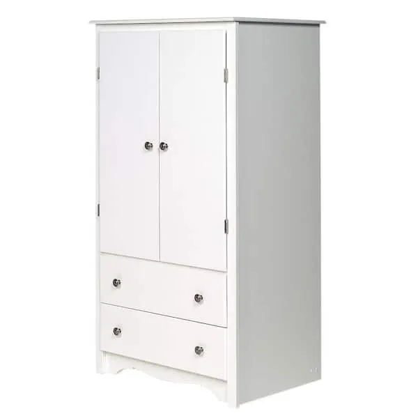 Prepac Armoires + Wardrobes 58.75&#034;X31.5&#034;X2<wbr/>2&#034; Monterey White Armoire Furniture