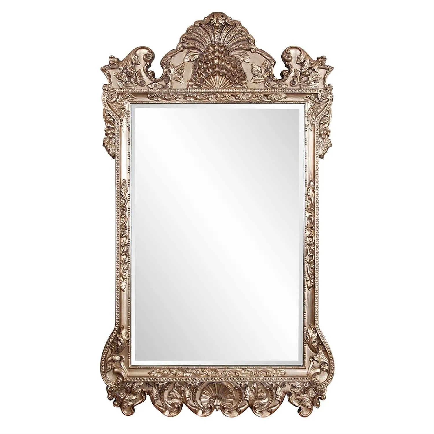 Howard Elliott Marquette Antique Oversized Full Length Mirror, Ornate Full Body Standing Floor Mirror, Large Leaning Wall Mirror for Bedroom & Living Room, Silver Leaf, 49" x 84" x 3" Inch