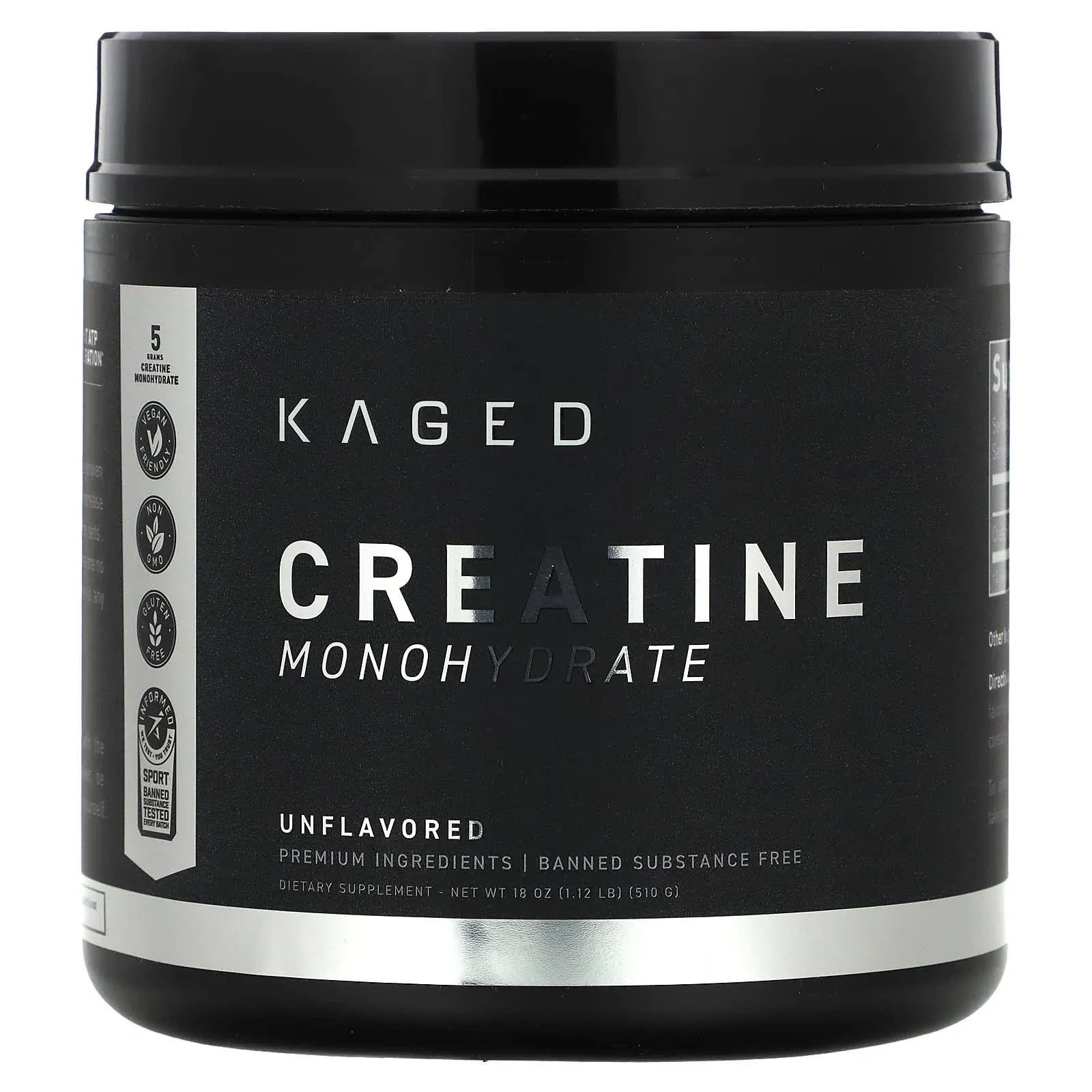 Kaged Creatine Monohydrate Powder | 100 Servings | Unflavored | Muscle Recovery and Growth Supplement for Men & Women | Vegan | Easily Digestible | Gluten Free | Keto Friendly