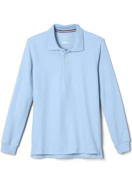 French Toast Pique Polo School Uniform Shirt with Long Sleeves for Boys and Girls