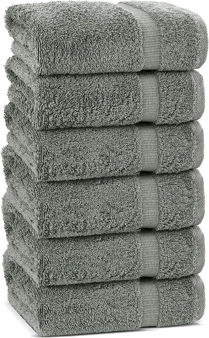 Chakir Turkish Linens | Hotel & Spa Quality 100% Cotton Premium Turkish Towels | Soft & Absorbent (6-Piece Hand Towels, Wedgewood)