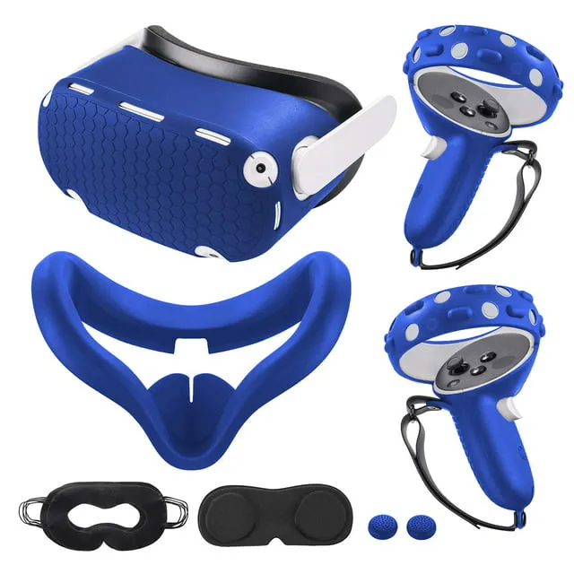 Accessories for Oculus Quest 2, Blue Protect VR Sets JMIANeodark Silicone Face ...