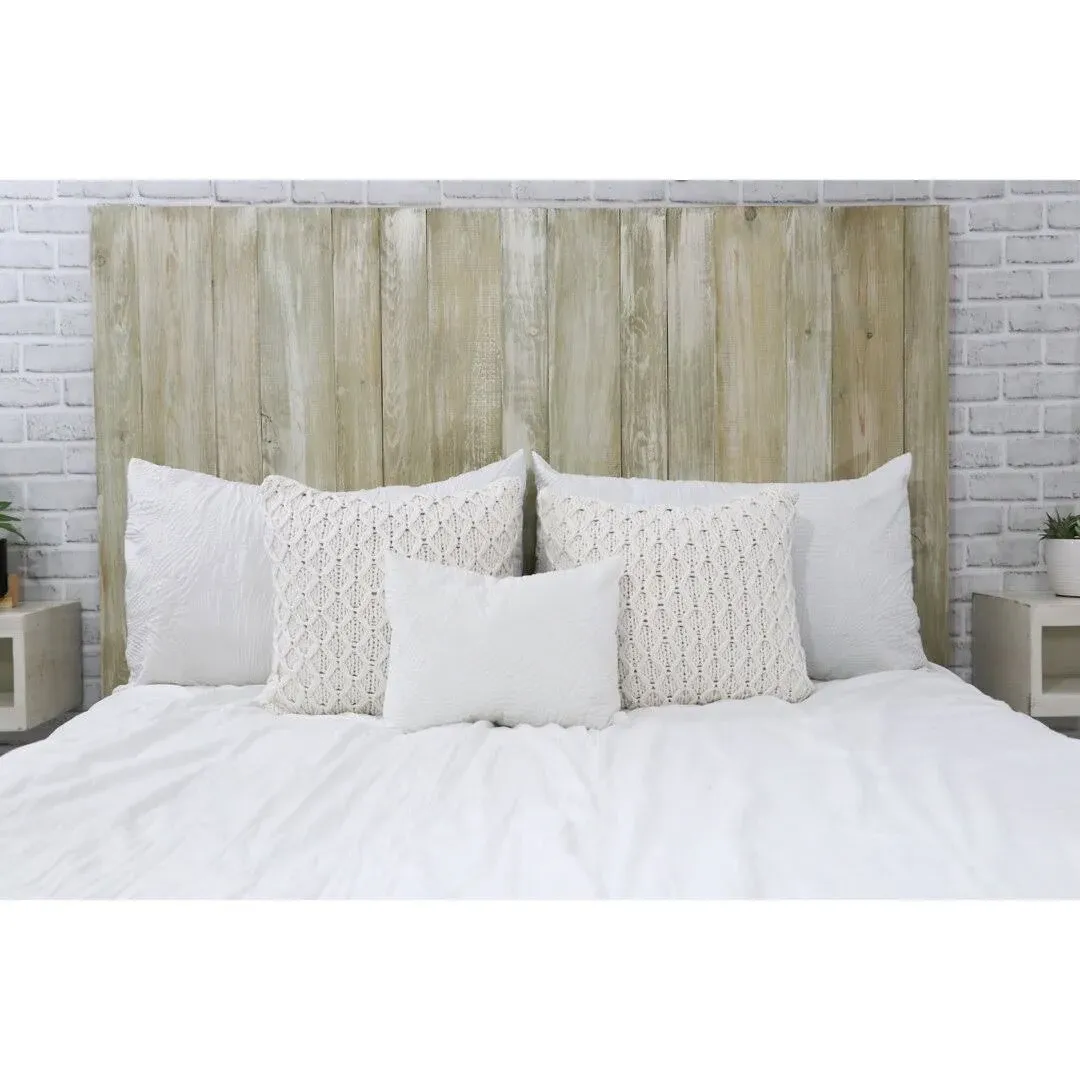 Barn Walls Graywash Headboard, Farmhouse Design, Solid Wood Headboard, Floating Panels, Wall Mount, Adjustable Height, Easy Assembly, King Size