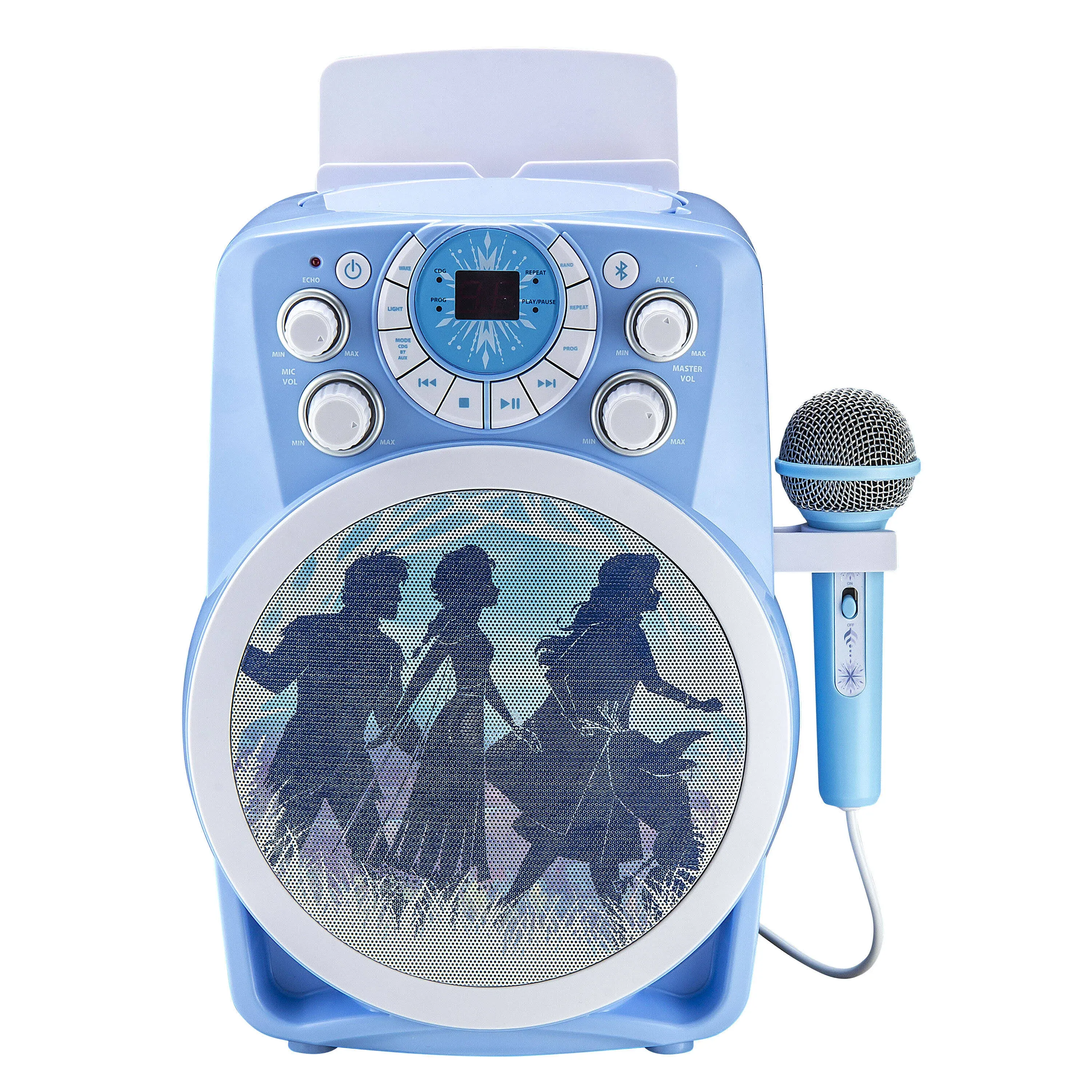 Ekids Frozen 2 Bluetooth Cdg Karaoke Machine with LED Disco Party Lights, Built in Microphone for Kids, Portable Bluetooth Speaker,