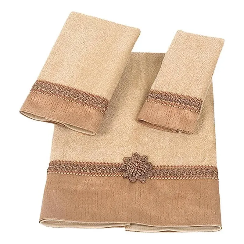 Avanti Linens - 3pc Towel Set, Soft & Adsorbent Cotton Towels (Braided Medallion Collection)