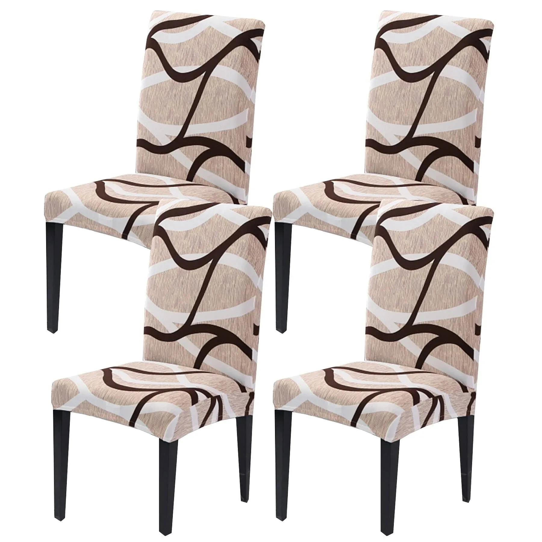 HZDHCLH Chair Covers Set of 4/6 Stretch Modern Chair Slipcovers for Dining Room Kitchen Wedding Party Washable Chair Protector (6pcs, mimosa)