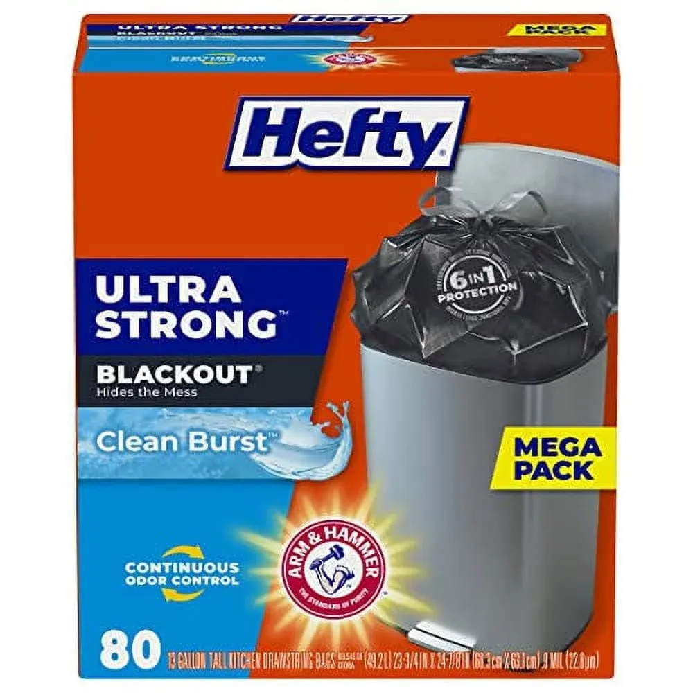 Hefty Ultra Strong 13 Gallon Tall Kitchen Trash Bags