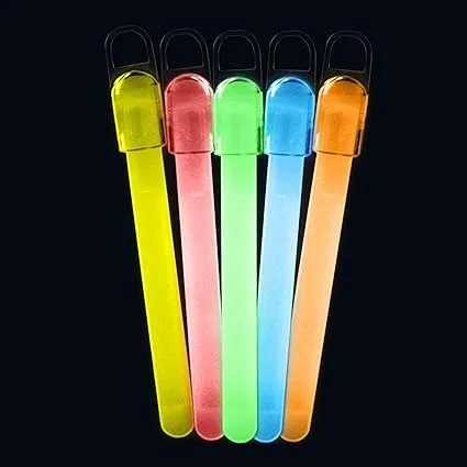 Glow Sticks, Assorted Colors, 6" - 25 pack