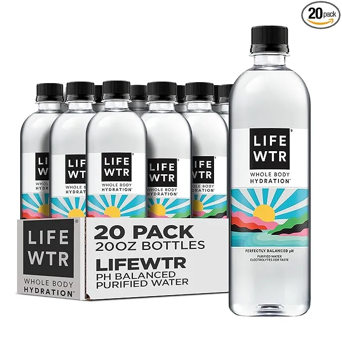 LIFEWTR, Electrolyte Enhanced Bottled Drinking Water, 20 oz, 20 Pack