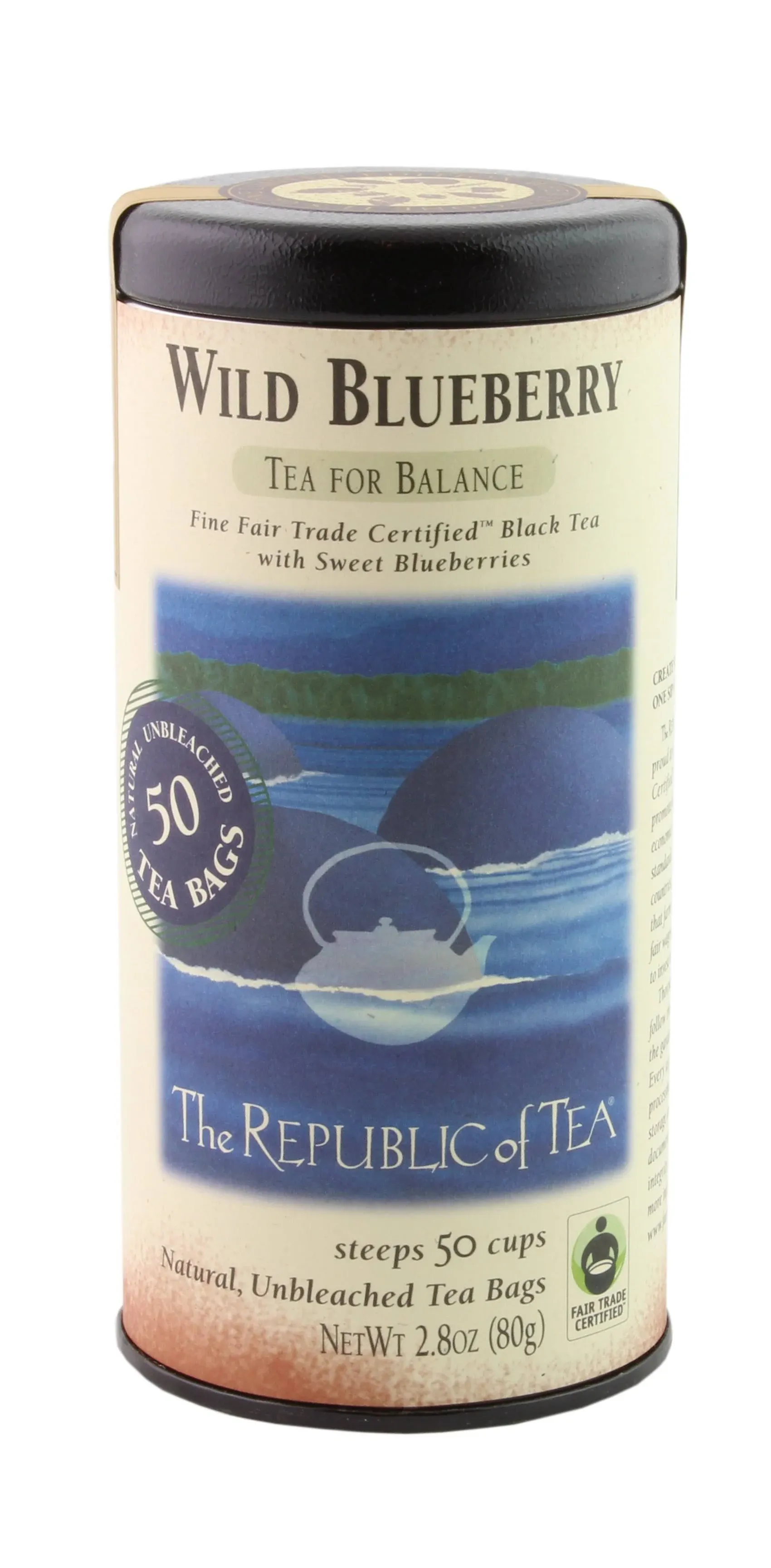 The Republic of Tea Wild Blueberry Black Tea 50 Bags