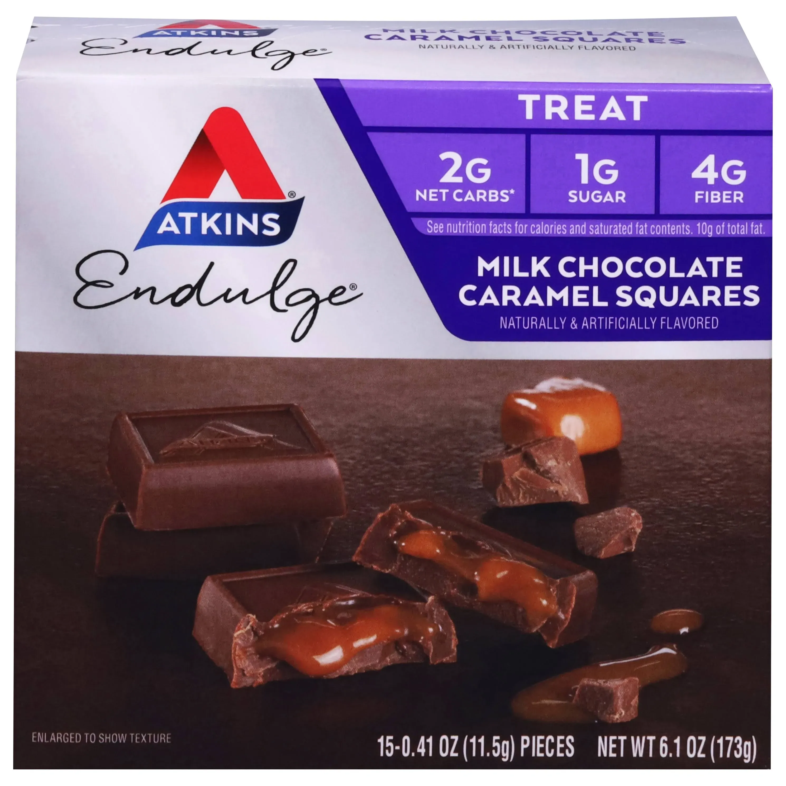 Atkins Endulge Caramel Squares, Milk Chocolate - 15 pack, 0.41 oz pieces