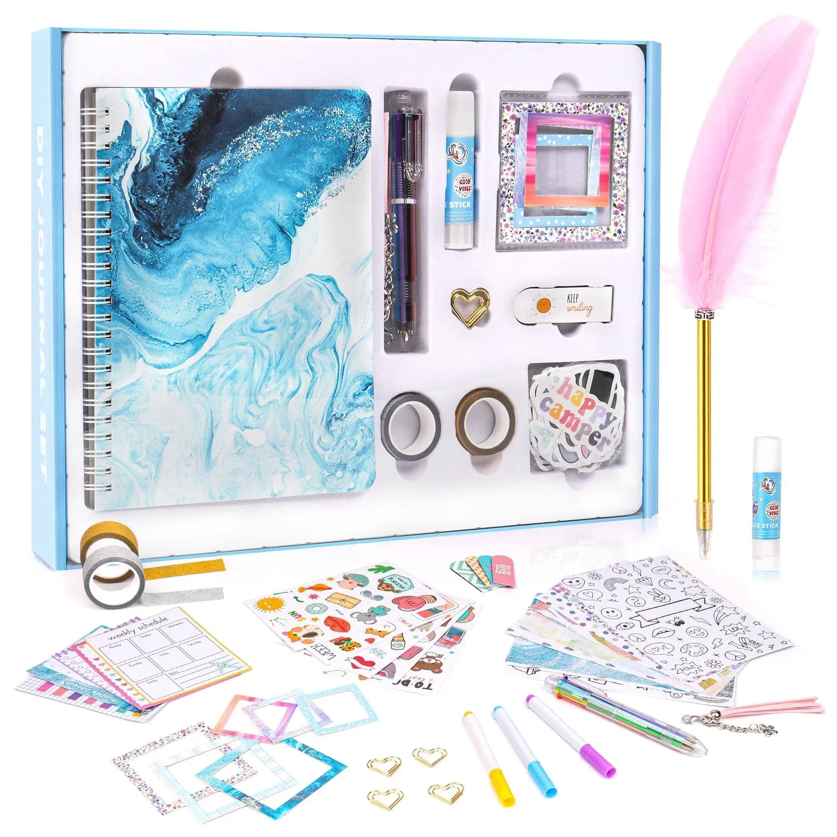  DIY Journal Set for Girls Ages 8-12 - Kids Scrapbook Diary Journaling Kit for 