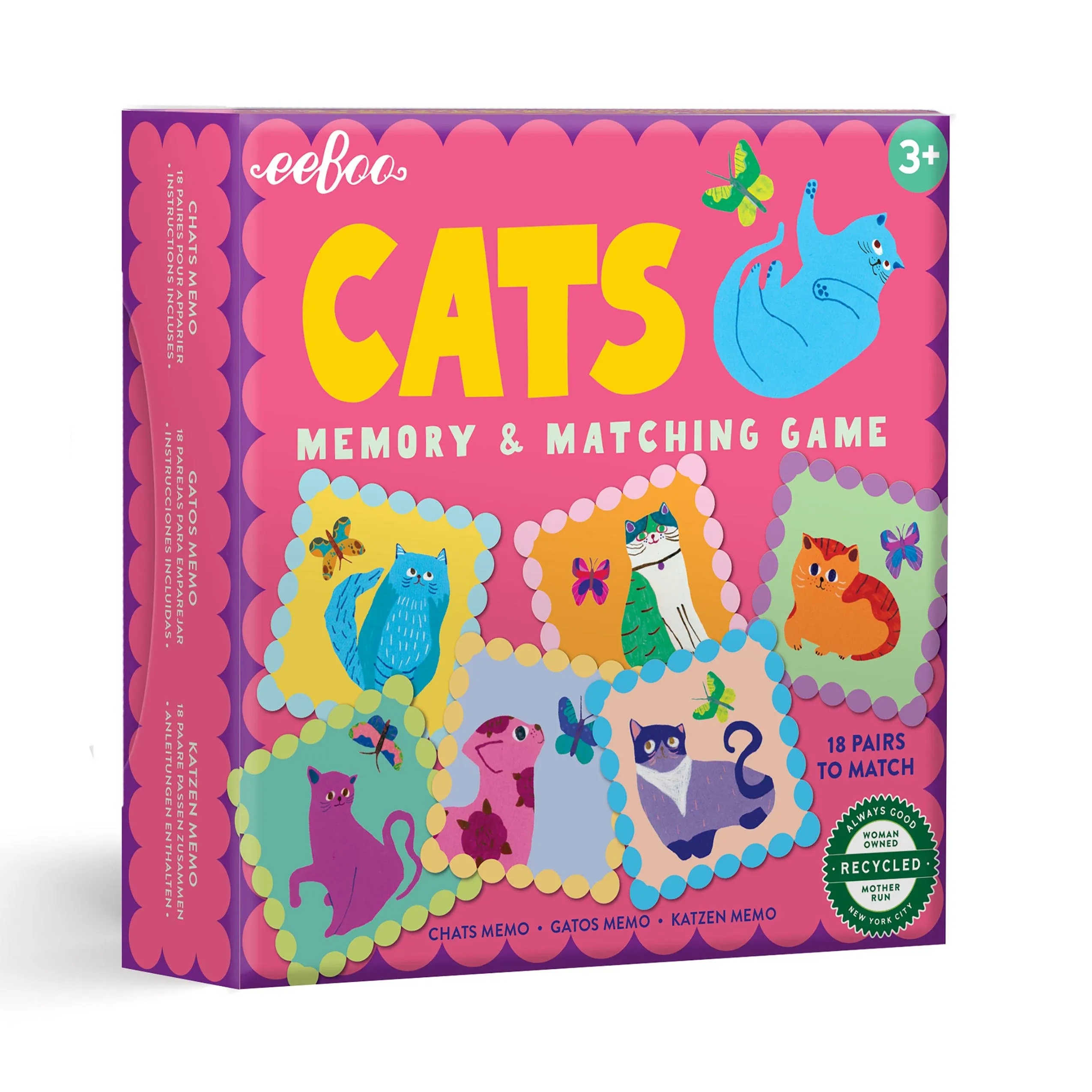 eeBoo Cats Little Square Memory Game