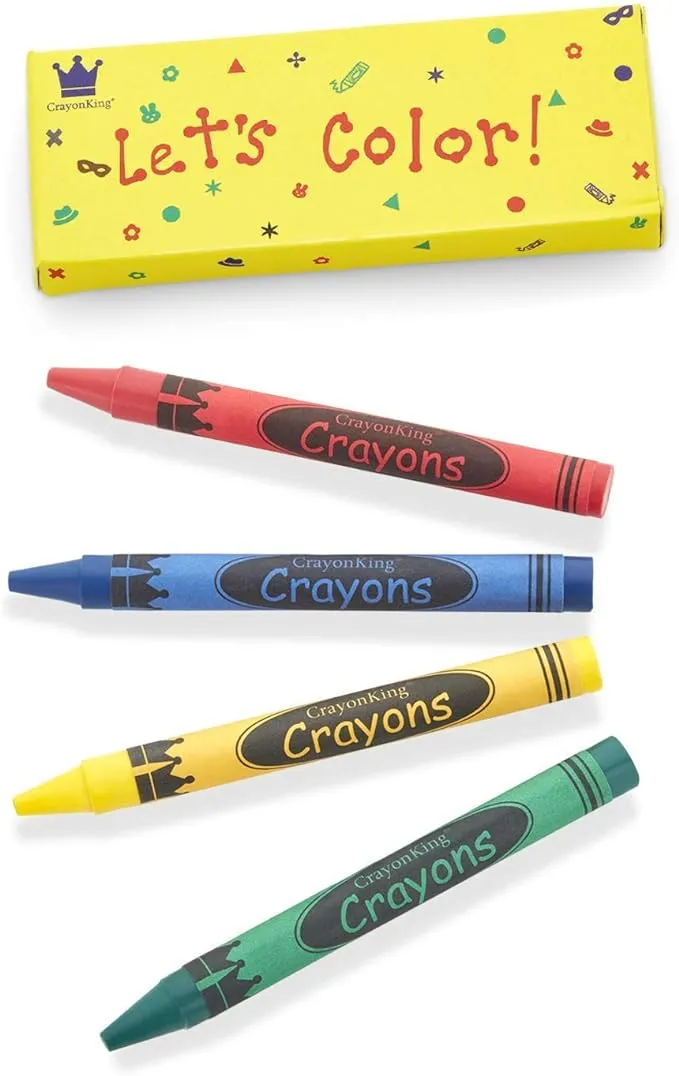 Crayonking 150 Sets of 4-Packs in A Box (600 Total Bulk Crayons) Restaurants, Party Favors, Birthdays, School Teachers & Kids Coloring Non-Toxic