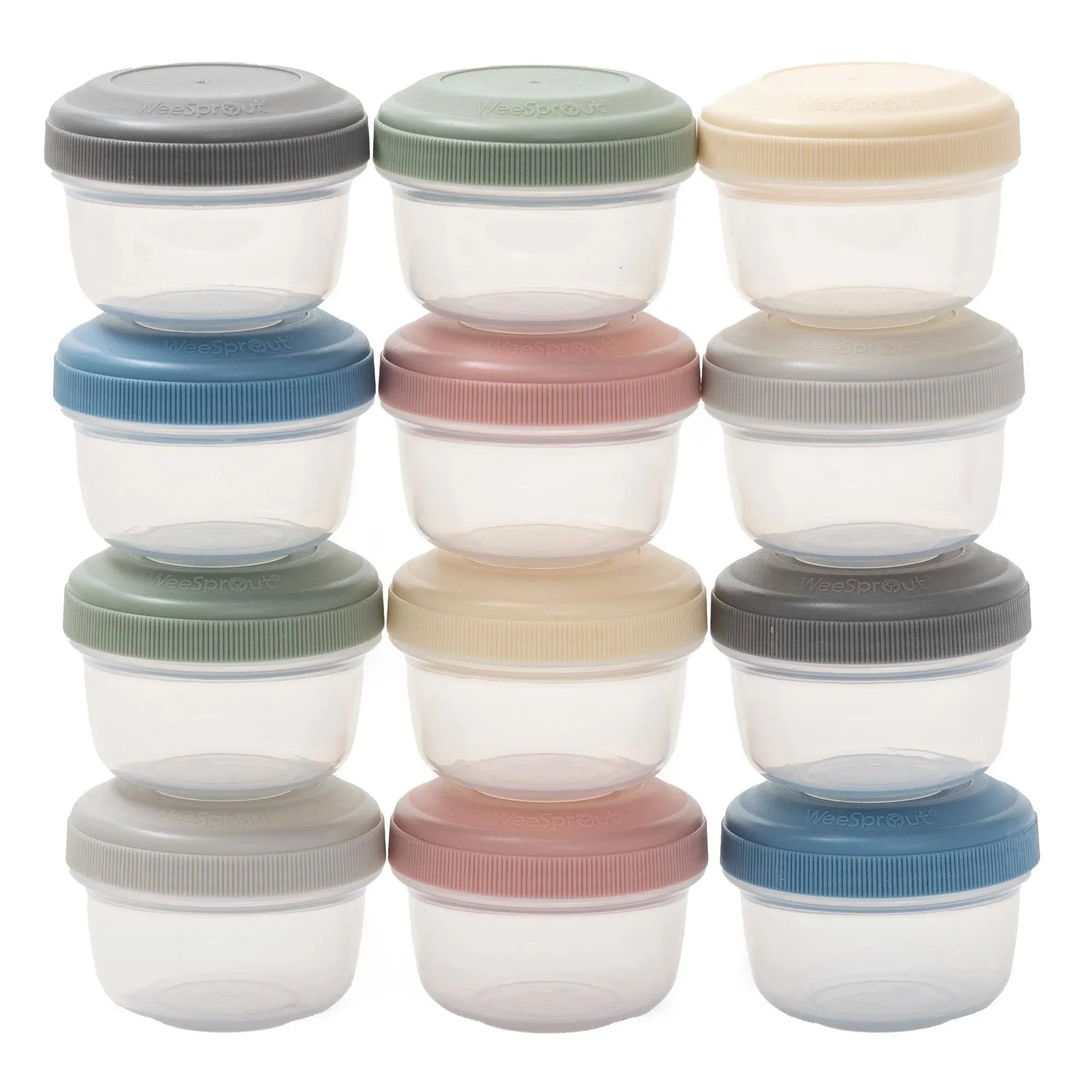 WeeSprout Baby Food Containers - Small 4 oz with Lids, Leakproof - Set of 12 NEW