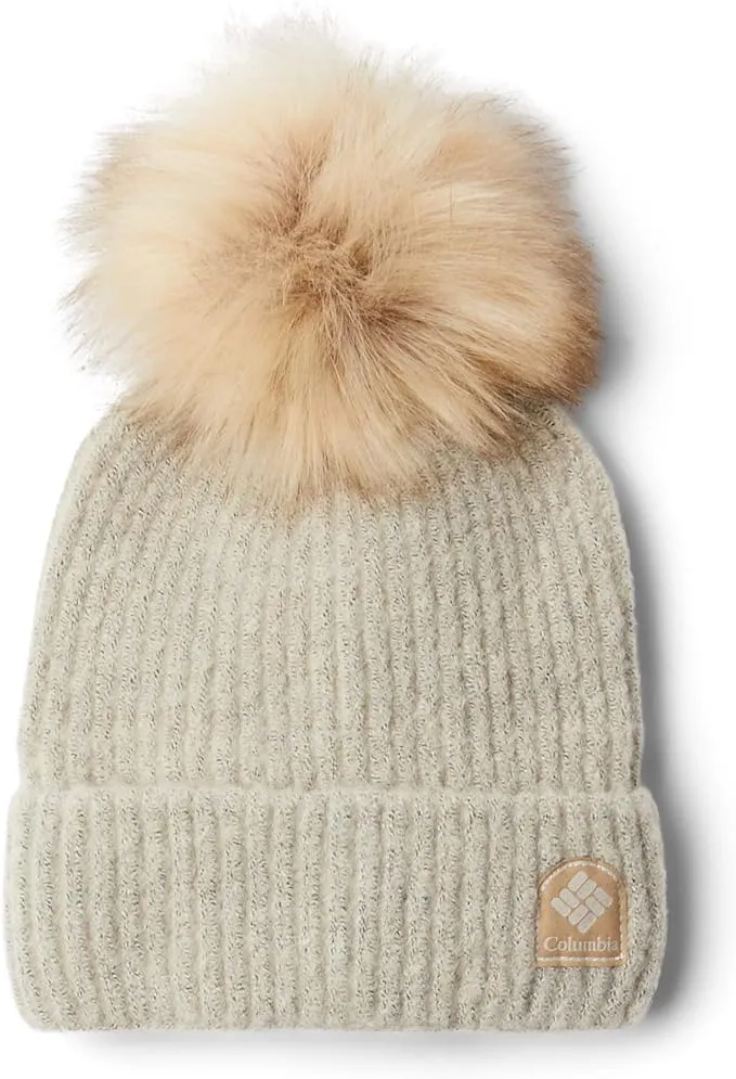 Columbia 186210 Winter Blur Pom Pom Beanie - Chalk - One Size Fits Most