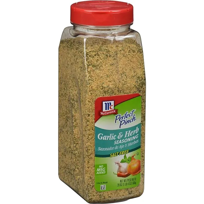 Garlic &amp; Herb Salt-Free Seasoning - Premium Blend with Italian Herbs - 19 oz