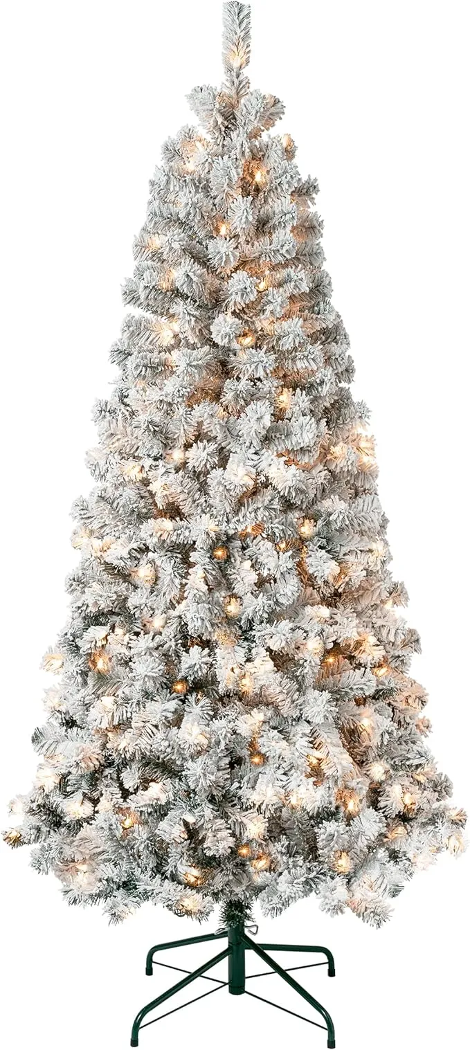 National Tree Company First Traditions Pre-Lit Acacia Flocked Tree Christmas Tree