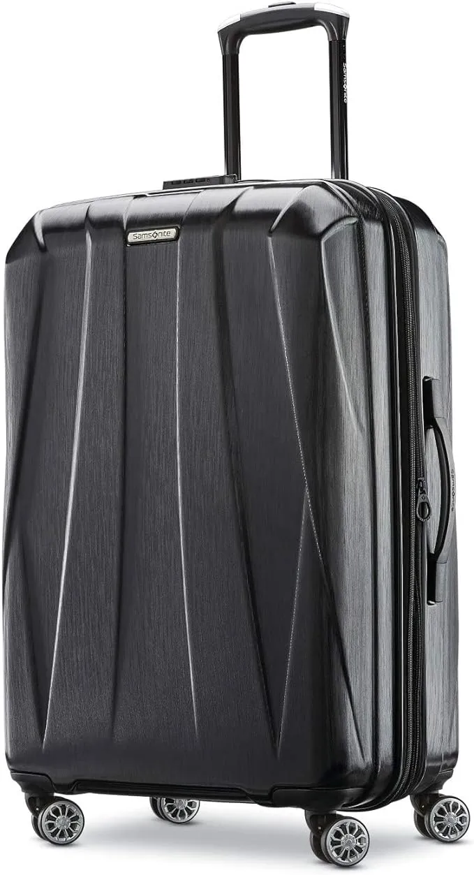 Samsonite Centric 2 Hardside Expandable Luggage with Spinners, Caribbean Blue, Checked-Medium 24-Inch