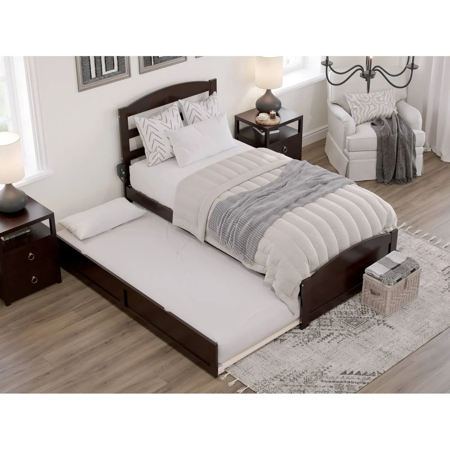 AFI Warren Platform Bed with Twin Trundle