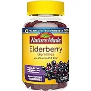 Nature Made Elderberry with Vitamin C and Zinc, Dietary Supplement for Immune Support, 60 Elderberry Gummies, 30 Day Supply