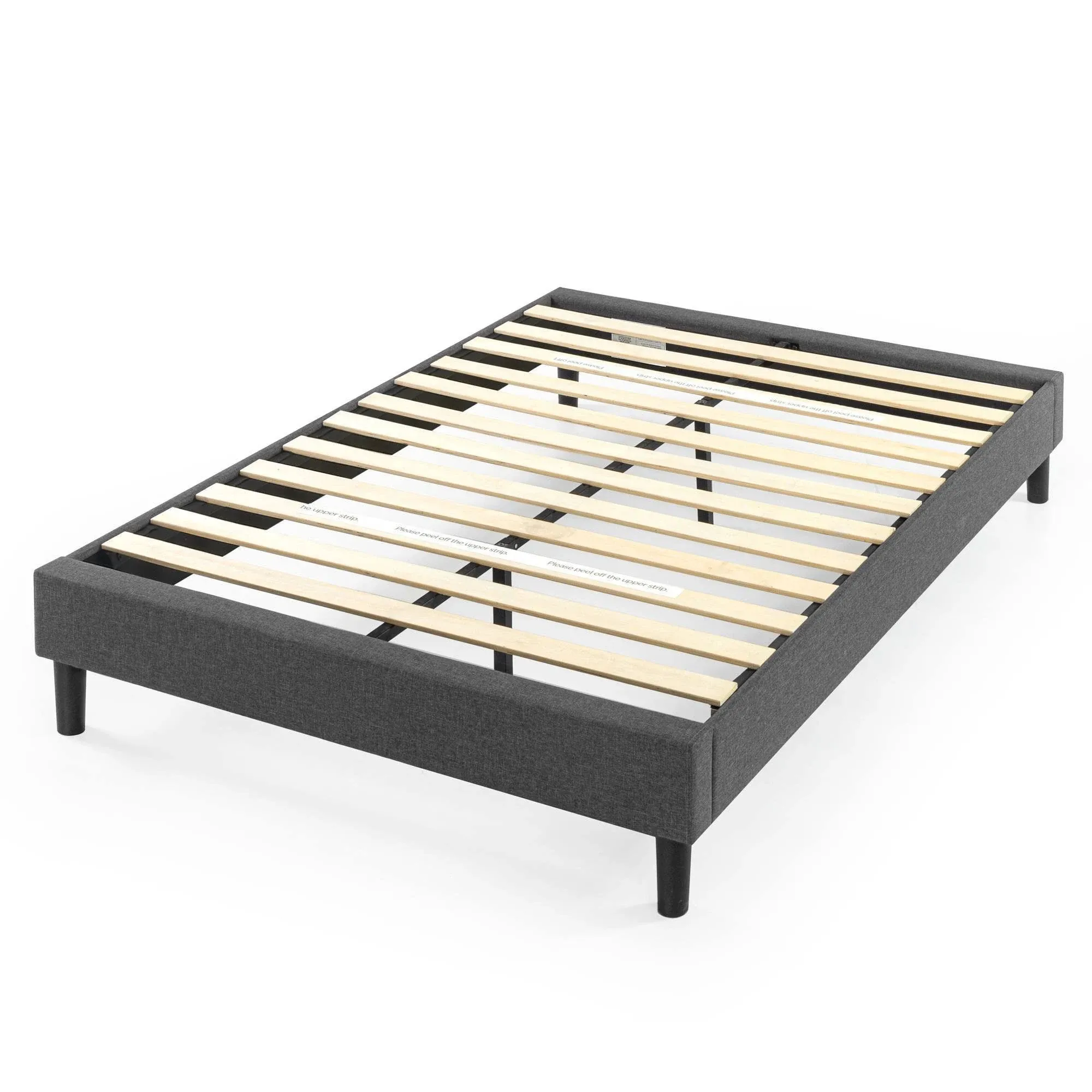 Curtis Upholstered Platform Bed Frame, Mattress Foundation, Wood Slat Support, N