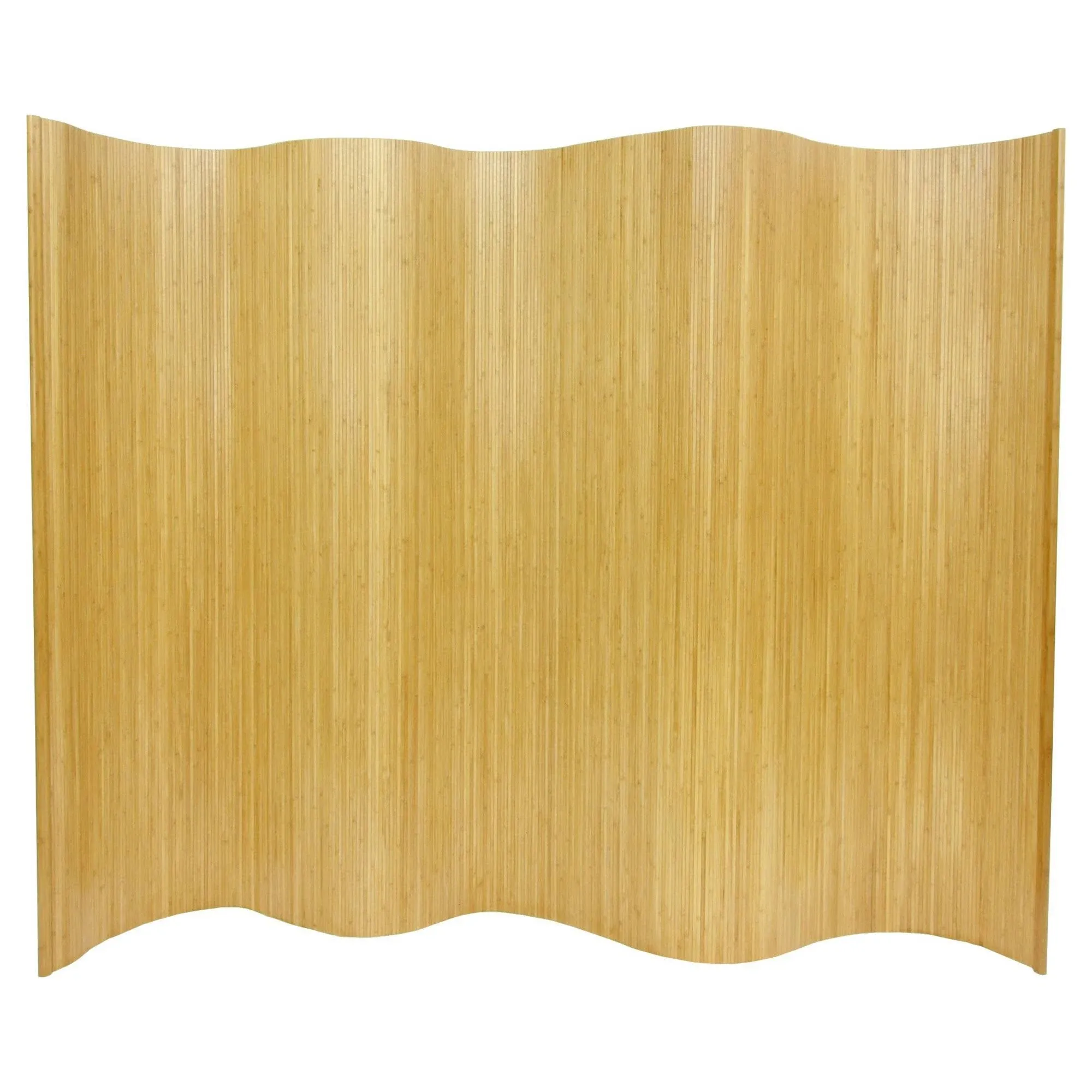 Oriental Furniture 6 ft Tall Bamboo Wave Screen - Honey