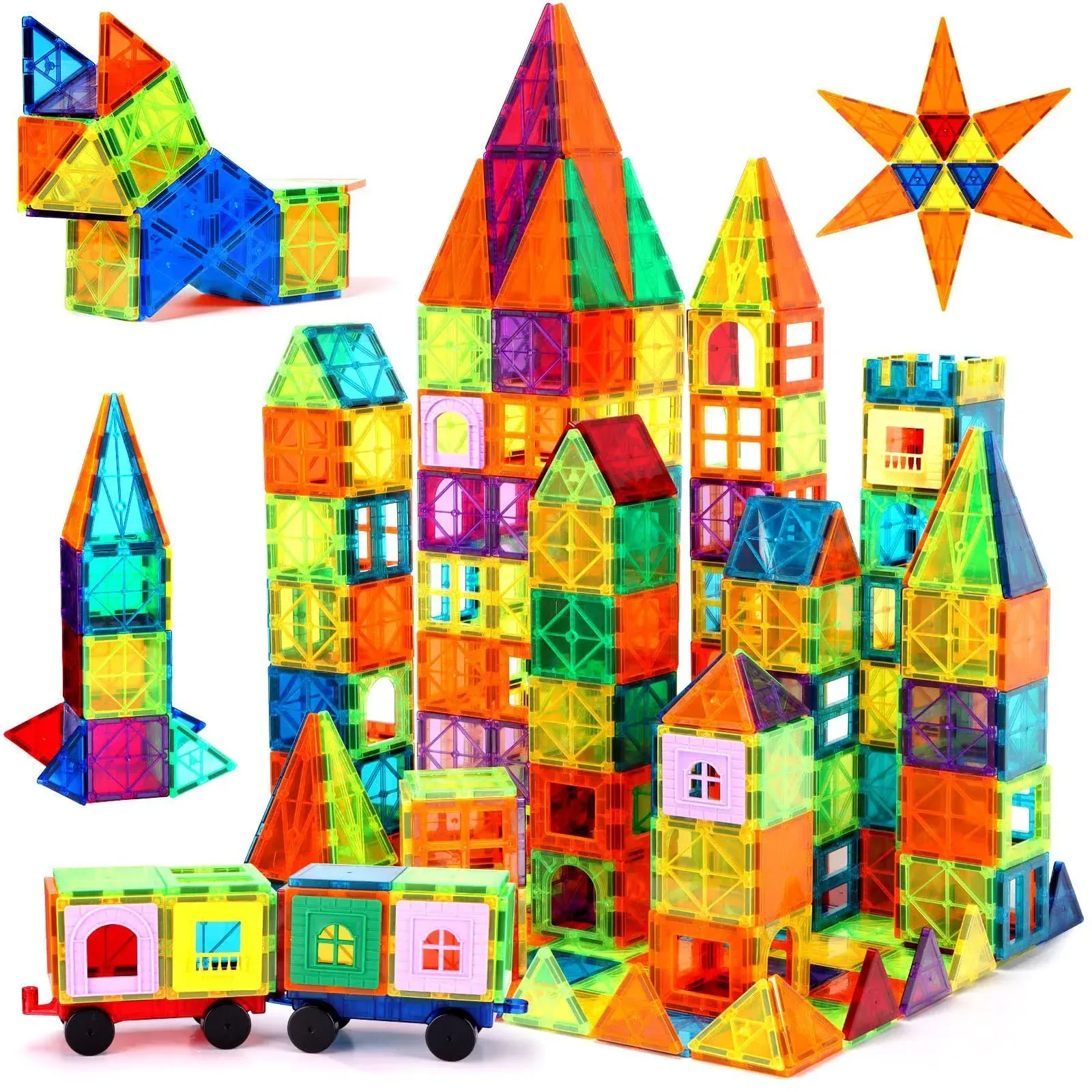 Magnetic Building Tiles for Kids,Education<wbr/>al Magnetic Stacking Blocks for Boys G