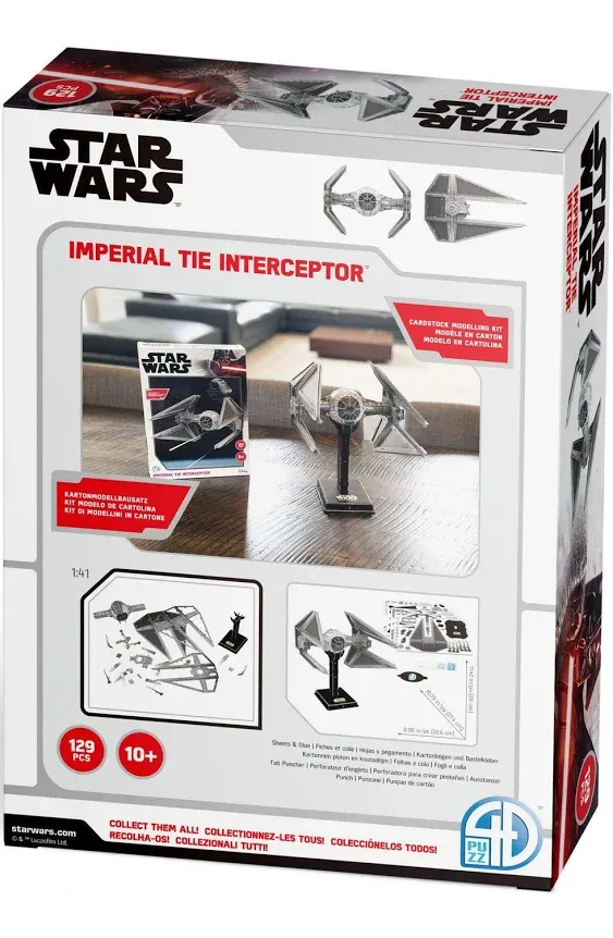 4D Cityscape Star Wars 3D Paper Model Kits (Imperial Tie Interceptor)