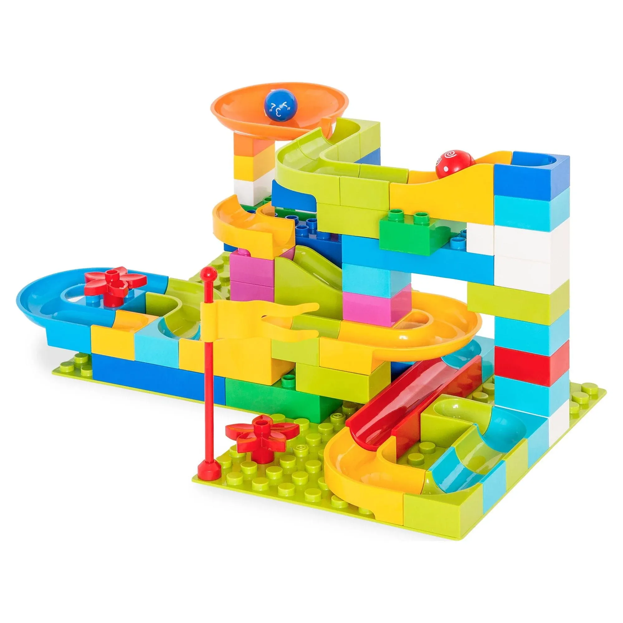 Best Choice Products 97-Piece Kids Create Your Own Marble Maze Run Racetrack ...