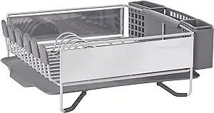 KitchenAid Compact Stainless Steel Dish Rack, Satin Gray, 15-Inch-by-13.25-Inch -