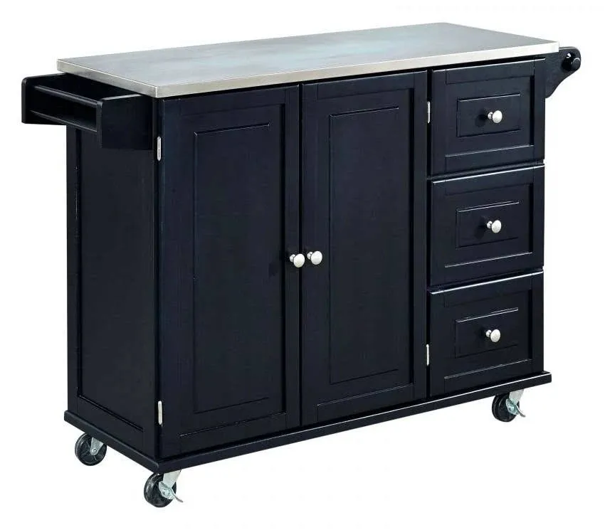 White Stainless Top Kitchen Cart - Liberty