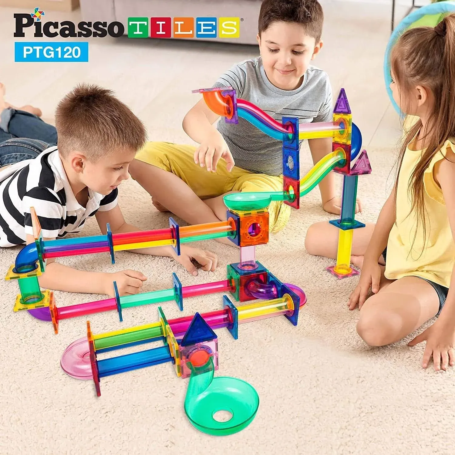 PicassoTiles Marble Run Magnetic Building Blocks