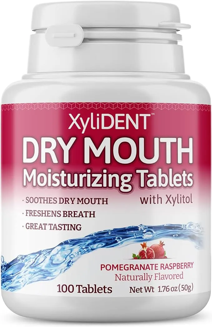 Nature's Stance XyliDENT Xylitol Tablets for Dry Mouth Relief - Stimulates Saliva, Freshens Breath, Reduces Acid Production, Fast Acting Extended Relief, 100 Count