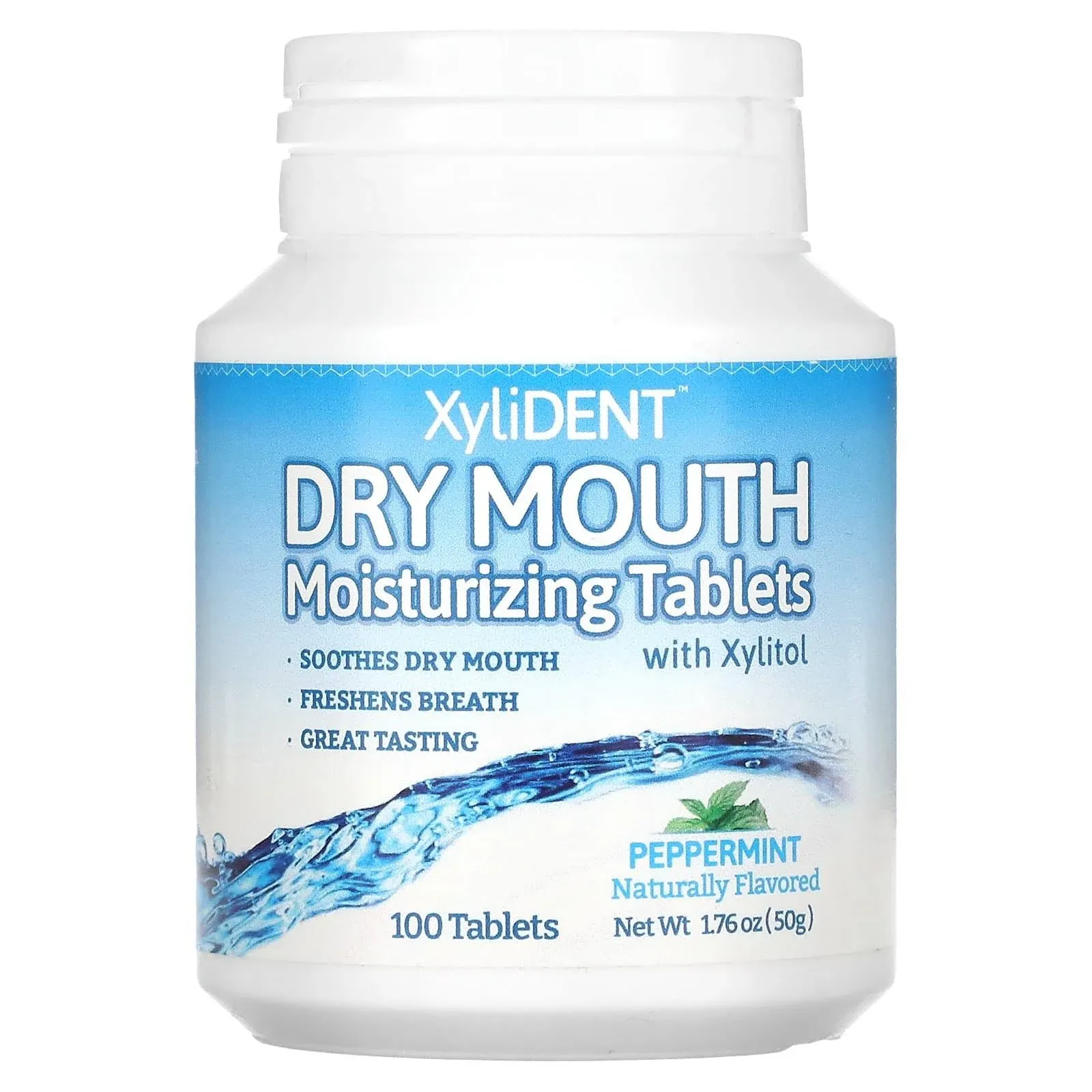 Nature's Stance XyliDENT Xylitol Tablets for Dry Mouth Relief - Stimulates Saliva, Freshens Breath, Reduces Acid Production, Fast Acting Relief, 100 Count