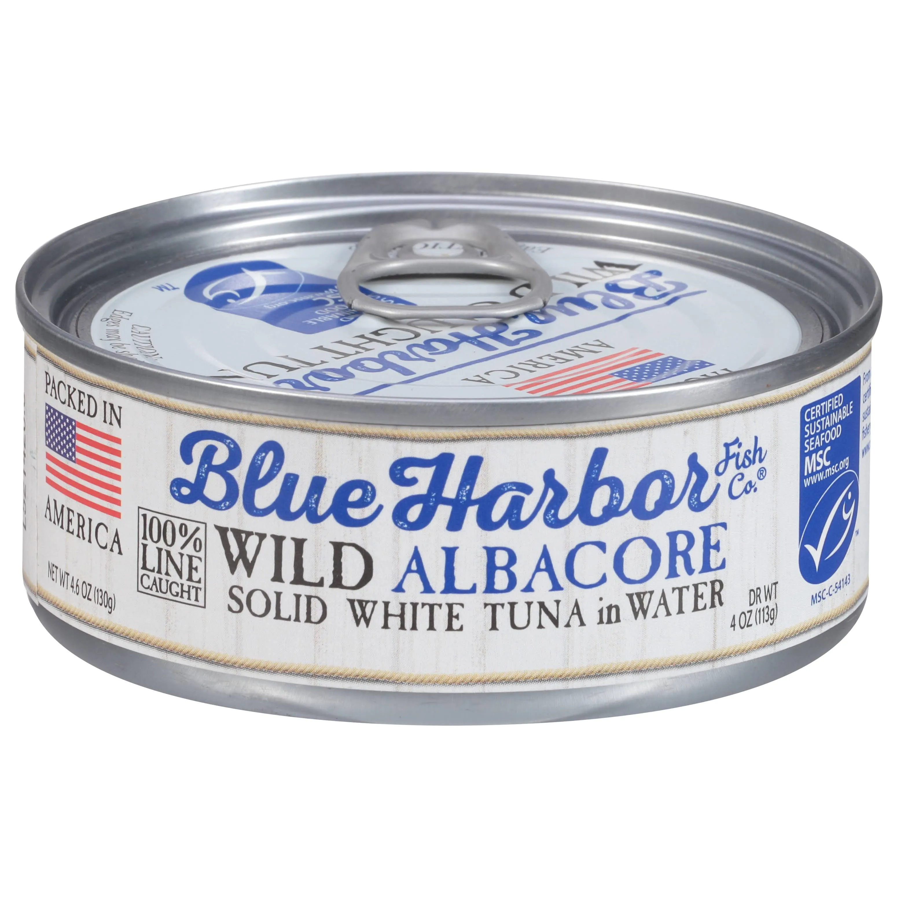 Blue Harbor Tuna in Water, Wild Albacore, Solid White, No Salt Added - 4.6 oz