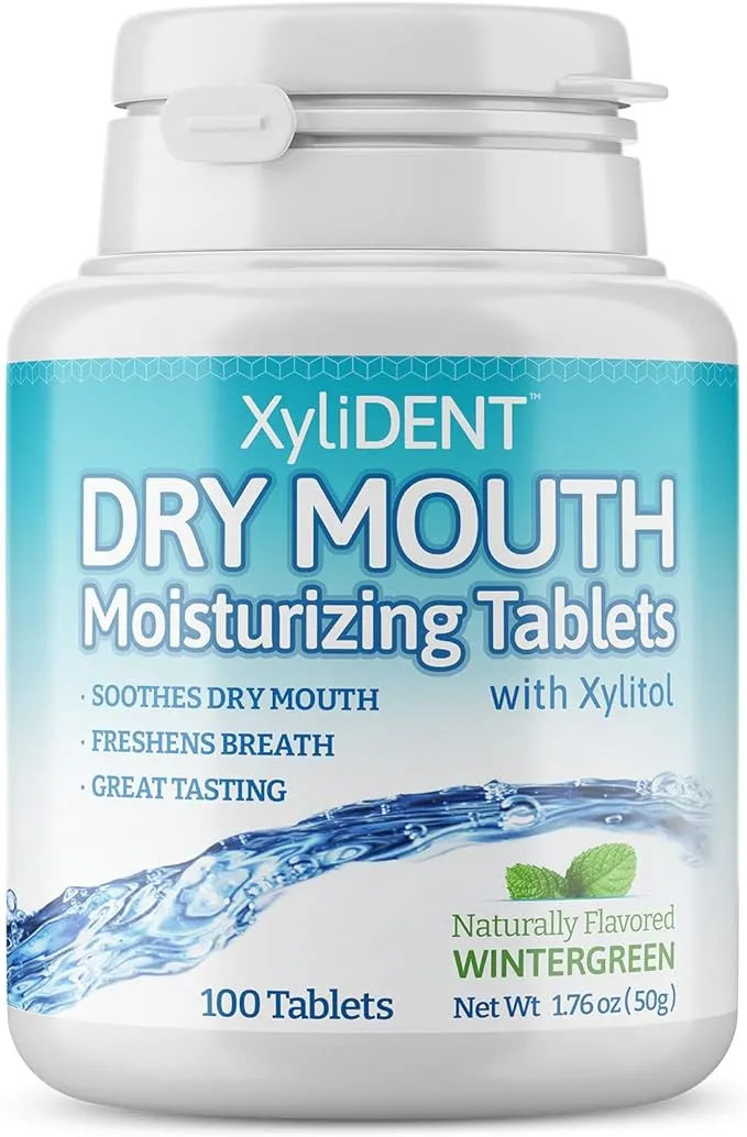 Dry Mouth, Moisturizing Tablets with Xylitol, Wintergreen, 100 Tablets, XyliDENT