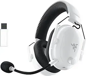 Razer BlackShark V2 Pro Wireless Gaming Headset: THX 7.1 Spatial Surround Sound - 50mm Drivers - Detachable Mic - for PC, PS5, PS4, Switch, White