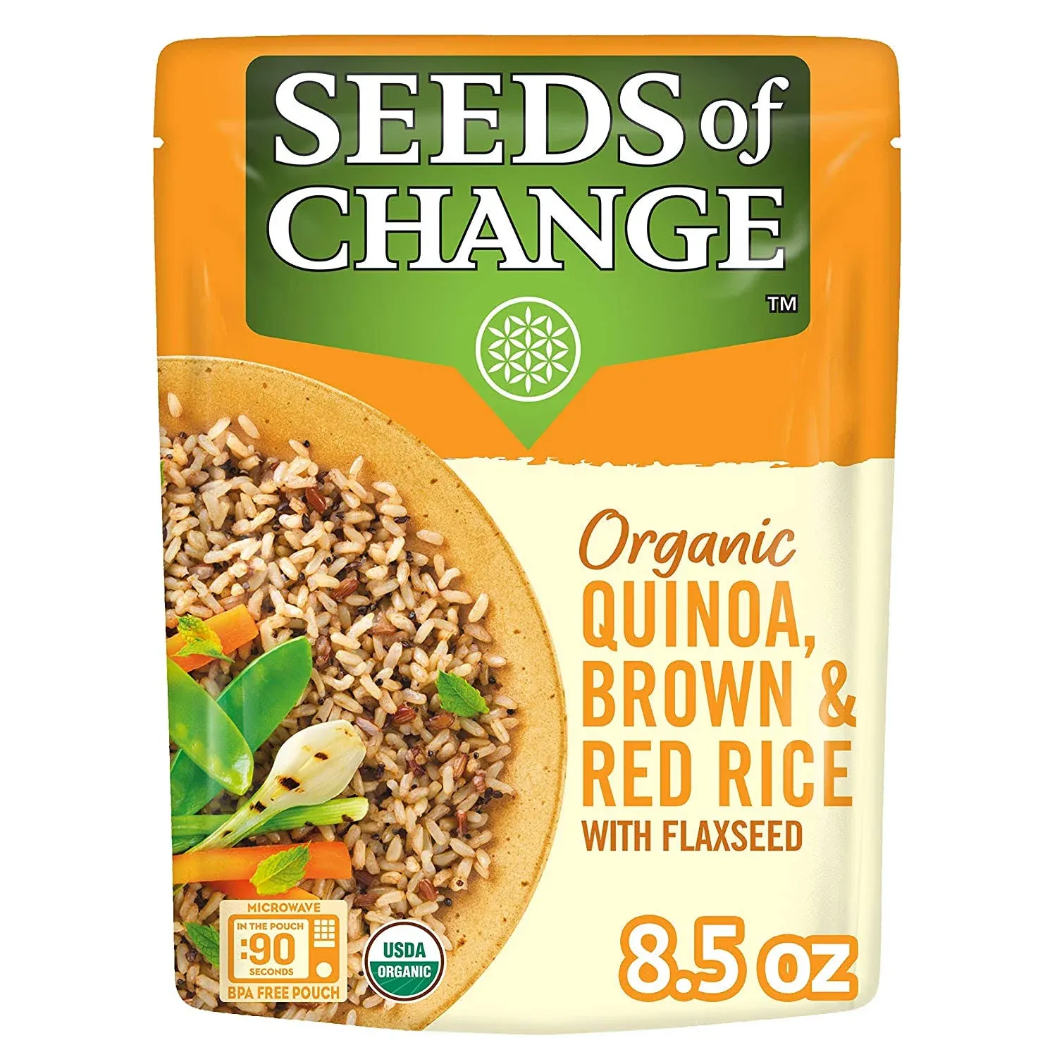 Seeds of Change Organic Brown & Red Rice with Kale, Ready to Heat, 8.5 Ounce, Pack of 6