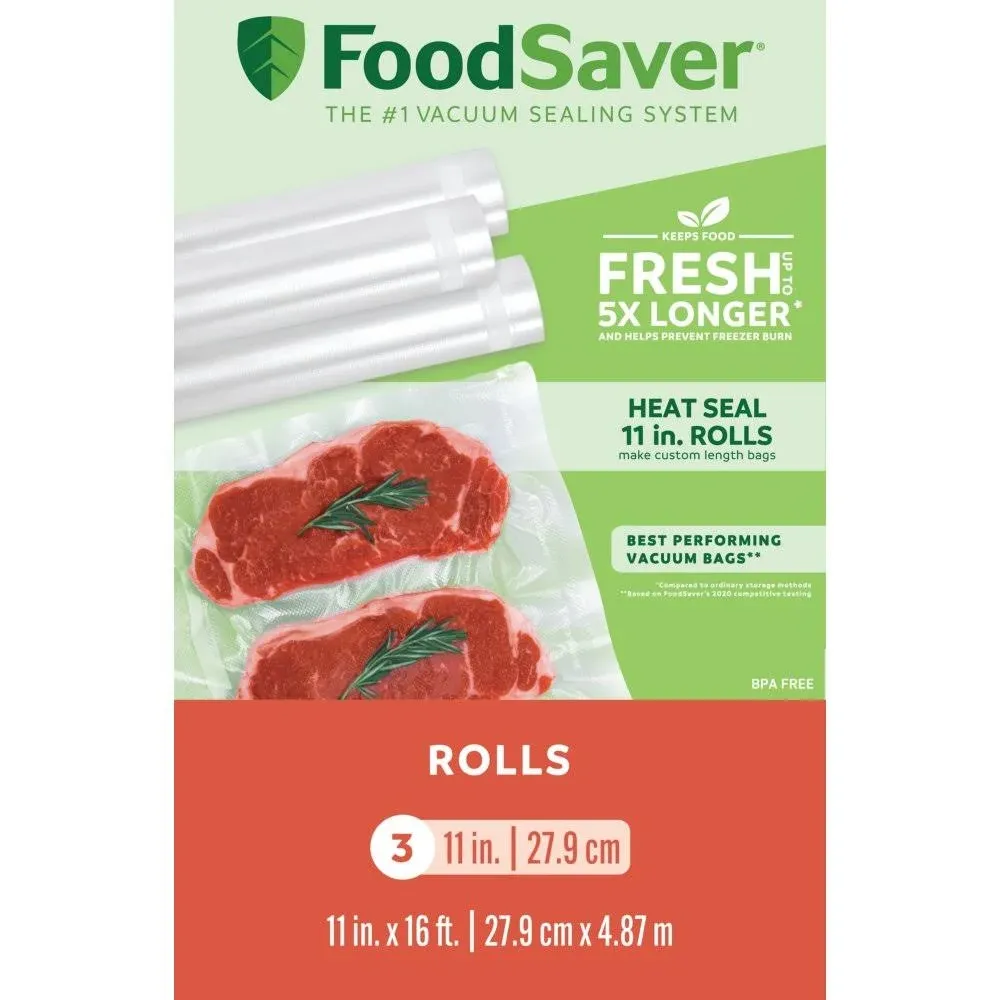 Foodsaver 11" x 16' Vacuum Seal Roll - 3 Pack